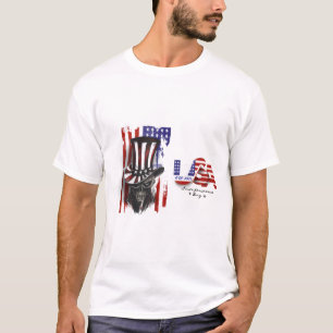 4. Juli Totenkopf-Onkel-Sam-Hut-T-Shirt – Patrioti T-Shirt
