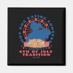 4. Juli Tradition Hot-Dog-Ess-Wettbewerb Lustig Magnet
