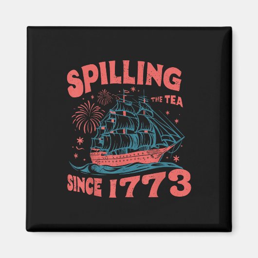 4. Juli Tratschen seit 1773 Lustig Retro Magnet (Vorne)