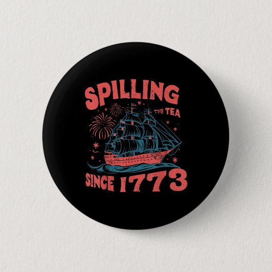 4. Juli Tratschen seit 1773 Lustiges Retro Button (Vorderseite)