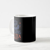 4. Juli Tratschen seit 1773 Lustiges Retro Kaffeetasse (Vorderseite Links)