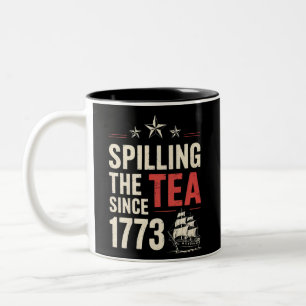 4. Juli Tratschen seit 1773 Patriotisch  Zweifarbige Tasse