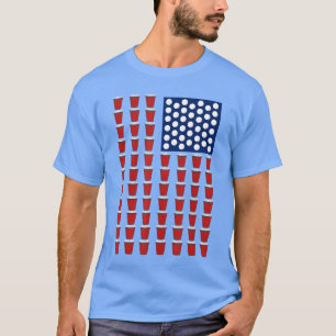 4. Juli Trendiger Roter Solo Cup Beer Pong USA-Fla T-Shirt