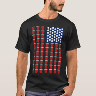 4. Juli Trendiger Roter Solo Cup Beer Pong USA-Fla T-Shirt