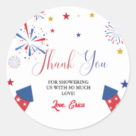 4. Juli Unabhängigkeit Baby Dusche Vielen Dank Runder Aufkleber
