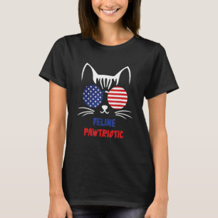 4. Juli Unabhängigkeits-Felines Pawtriotischer Pat T-Shirt