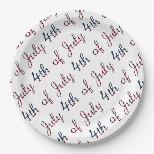 4. Juli Unabhängigkeitserklärung USA Pappteller (Vorderseite)