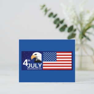 4. Juli Unabhängigkeitstag Adler/Flag Postkarte