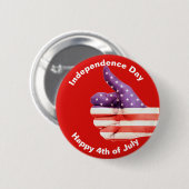 4. Juli Unabhängigkeitstag Amerikanische Flagge Bu Button (Vorne & Hinten)