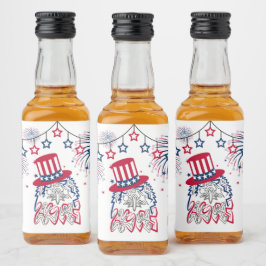 4. Juli Unabhängigkeitstag Amerikanischer Adler Alkoholflaschenetikett