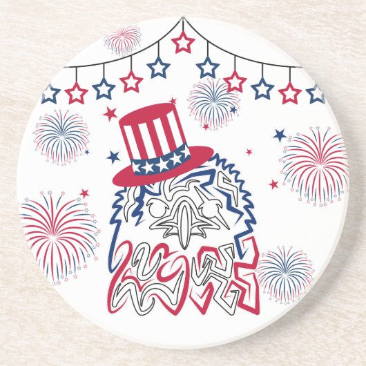 4. Juli Unabhängigkeitstag Amerikanischer Adler Getränkeuntersetzer (Vorne)