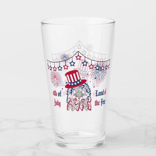 4. Juli Unabhängigkeitstag Amerikanischer Adler Glas (Vorderseite)