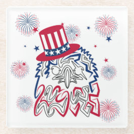 4. Juli Unabhängigkeitstag Amerikanischer Adler Glasuntersetzer