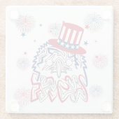 4. Juli Unabhängigkeitstag Amerikanischer Adler Glasuntersetzer (Rückseite)