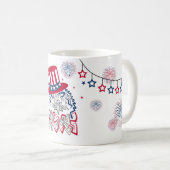 4. Juli Unabhängigkeitstag Amerikanischer Adler Kaffeetasse (VorderseiteRechts)