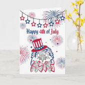 4. Juli Unabhängigkeitstag Amerikanischer Adler Karte (Gelbe Blume)