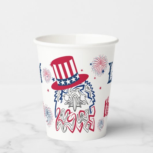 4. Juli Unabhängigkeitstag Amerikanischer Adler Pappbecher (Links)