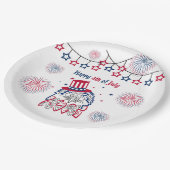 4. Juli Unabhängigkeitstag Amerikanischer Adler Pappteller (Schrägansicht)