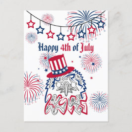 4. Juli Unabhängigkeitstag Amerikanischer Adler Postkarte