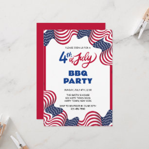 4. Juli Unabhängigkeitstag BBQ-Party Einladung