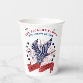 4. Juli Unabhängigkeitstag Bearbeitbarer Text. Pappbecher