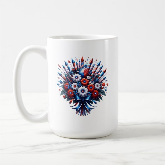 4. Juli Unabhängigkeitstag Bouquet Kaffeetasse (Links)