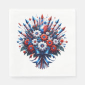 4. Juli Unabhängigkeitstag Bouquet Serviette (Vorderseite)