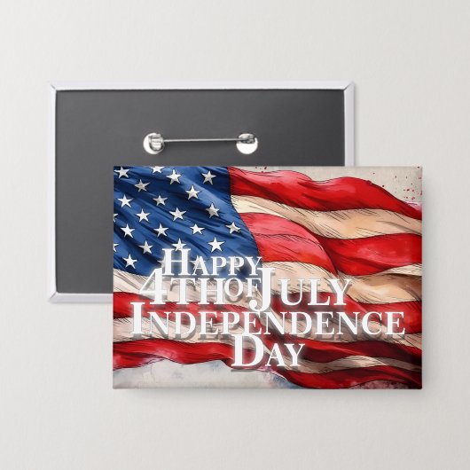 4. Juli - Unabhängigkeitstag Button (Vorderseite/Rückseite)