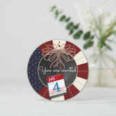 4. Juli Unabhängigkeitstag Chalkboard Party Einladung (Stehend Vorderseite)