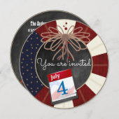 4. Juli Unabhängigkeitstag Chalkboard Party Einladung (Vorne/Hinten)