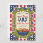 4. Juli Unabhängigkeitstag Cookout Party Einladung (Vorderseite)