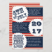 4. Juli Unabhängigkeitstag Einladungen (Vorne/Hinten)