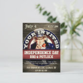 4. Juli Unabhängigkeitstag Einladungspostkarte (Stehend Vorderseite)