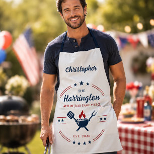 4. Juli Unabhängigkeitstag Familien-BBQ-Schürze Schürze