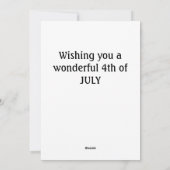 4. Juli Unabhängigkeitstag Feiertagskarte (Rückseite)