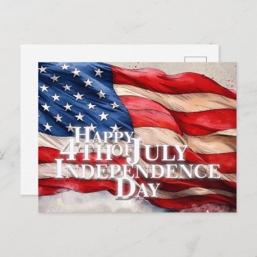 4. Juli - Unabhängigkeitstag Feiertagspostkarte (Vorne/Hinten)