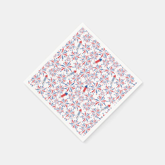 4. Juli Unabhängigkeitstag Feuerwerk Muster Serviette (Ecke)
