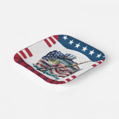 4. Juli Unabhängigkeitstag für Fischereifreunde Pappteller (Gewinkelt)