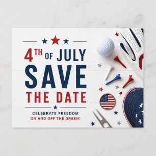 4. Juli Unabhängigkeitstag für Golfparty Ankündigungspostkarte