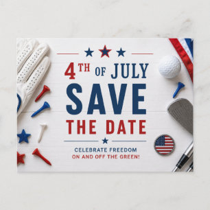4. Juli Unabhängigkeitstag für Golfparty Ankündigungspostkarte