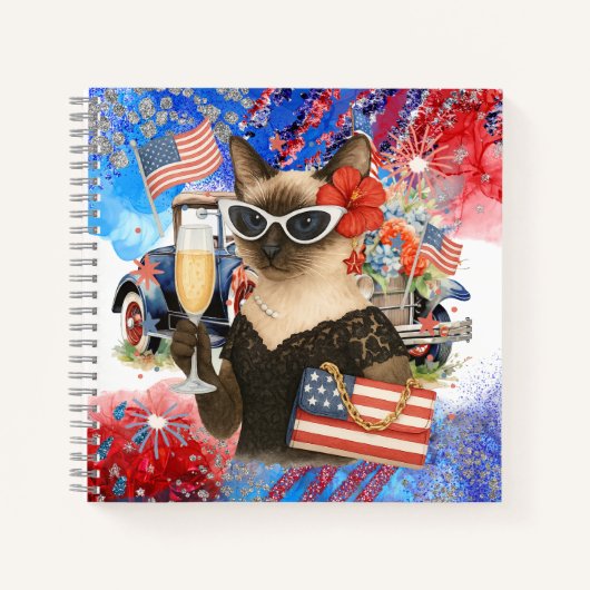 4. Juli: Unabhängigkeitstag für Katzenfreunde Notizblock (Vorderseite)