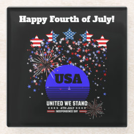 4. Juli Unabhängigkeitstag Glasuntersetzer