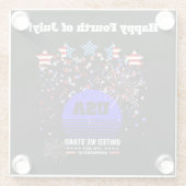 4. Juli Unabhängigkeitstag Glasuntersetzer (Rückseite)