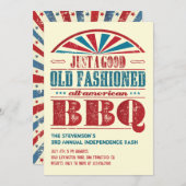 4. Juli Unabhängigkeitstag GRILLEN Grunge Einladun Einladung (Vorne/Hinten)