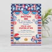 4. Juli Unabhängigkeitstag Grillen Party Design Einladung (Stehend Vorderseite)