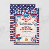 4. Juli Unabhängigkeitstag Grillen Party Design Einladung (Vorne/Hinten)