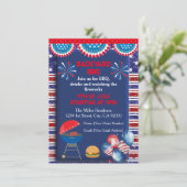 4. Juli Unabhängigkeitstag Grillen Party Design Einladung (Stehend Vorderseite)