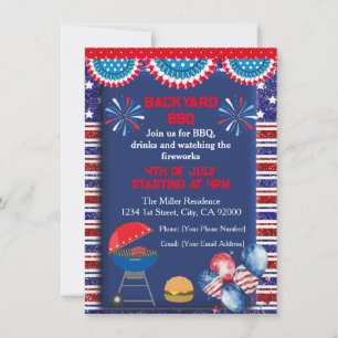 4. Juli Unabhängigkeitstag Grillen Party Design Einladung