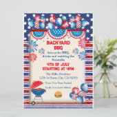 4. Juli Unabhängigkeitstag Grillen Party Design Einladung (Stehend Vorderseite)