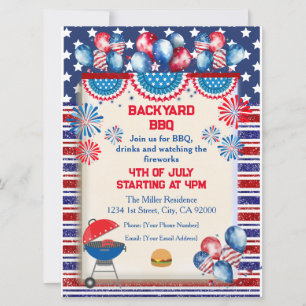 4. Juli Unabhängigkeitstag Grillen Party Design Einladung